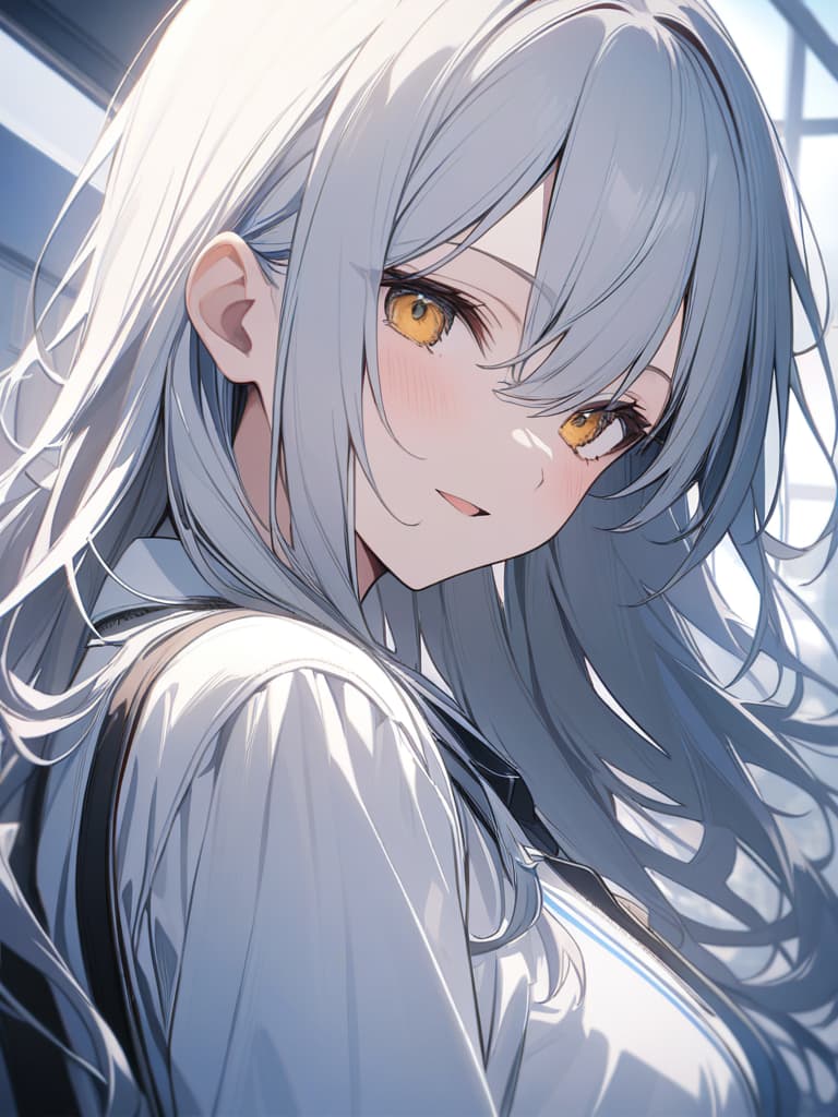  silver hair, yellow, masterpiece, best quality,8k,ultra detailed,high resolution,an extremely delicate and beautiful,hyper detail