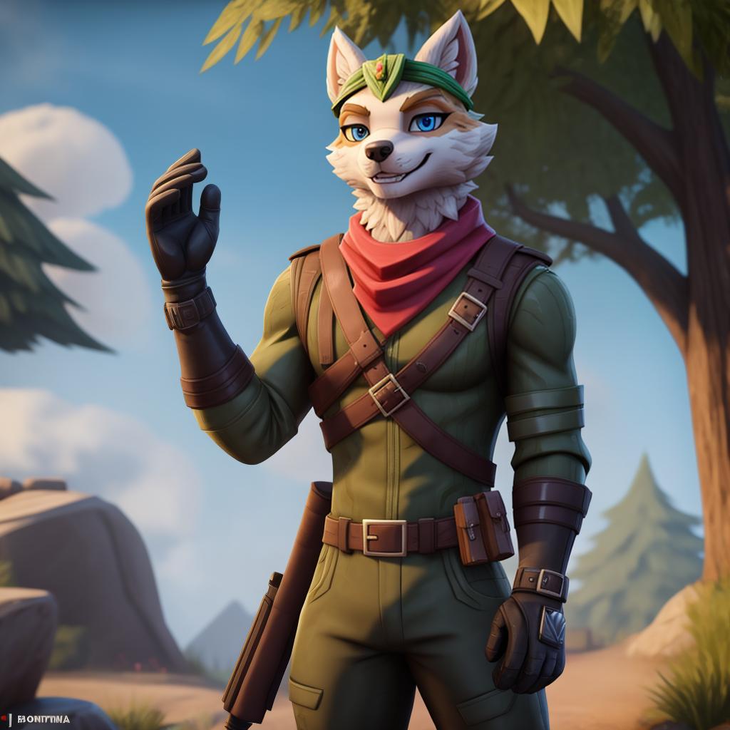  Hunter (fortnite) full body, gloves, hunter body, gay, open eyes, masterpiece, 4k, fine details,