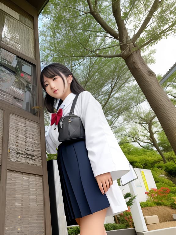  Japanese girl, , , from below, uniform