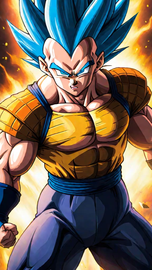  anime art: vegeta from dragon ball z facing his darkest moment during the majin buu saga. hyperrealistic, full body, detailed clothing, highly detailed, cinematic lighting, stunningly beautiful, intricate, sharp focus, f/1. 8, 85mm, (centered image composition), (professionally color graded), ((bright soft diffused light)), volumetric fog, trending on instagram, trending on tumblr, HDR 4K, 8K