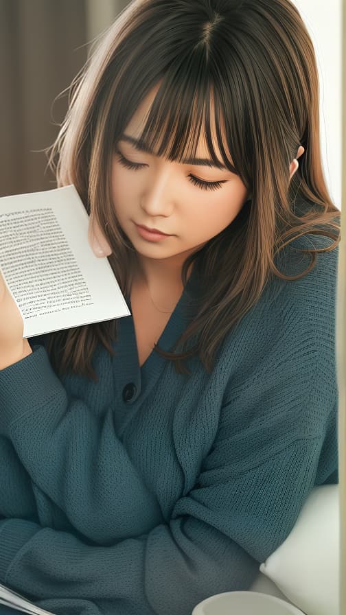  Woman rubbing her eyes while reading a book at night