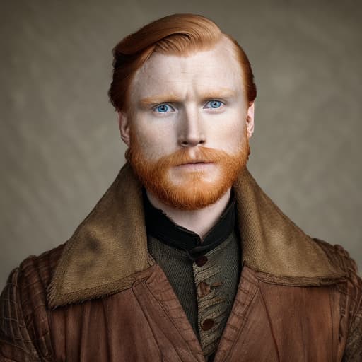 portrait+ style historical TV series actor queer ginger hunk dude face