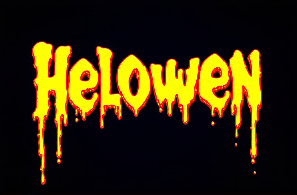  big letters helloween orange as if made of paint on a black background in the middle ar 3:2 {prompt}, maximum details