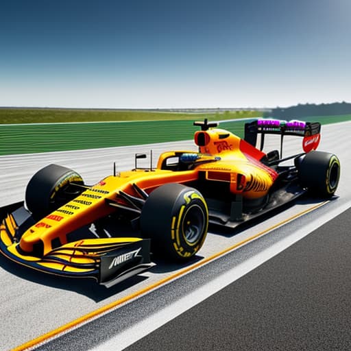  generate an image of a side view of a formula 1 race car going around a track hyperrealistic, full body, detailed clothing, highly detailed, cinematic lighting, stunningly beautiful, intricate, sharp focus, f/1. 8, 85mm, (centered image composition), (professionally color graded), ((bright soft diffused light)), volumetric fog, trending on instagram, trending on tumblr, HDR 4K, 8K