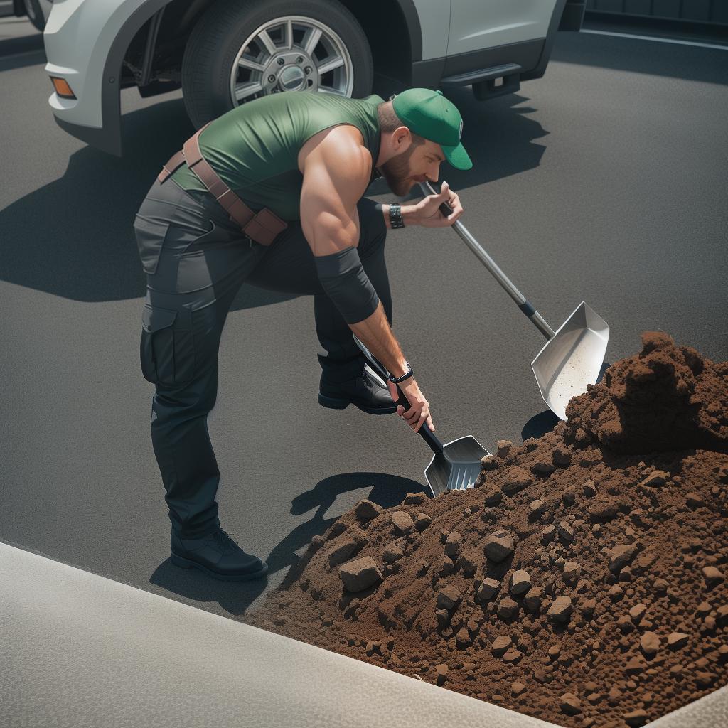  Small leprechaun shoveling hot asphalt from a trailer with a shovel hyperrealistic, full body, detailed clothing, highly detailed, cinematic lighting, stunningly beautiful, intricate, sharp focus, f/1. 8, 85mm, (centered image composition), (professionally color graded), ((bright soft diffused light)), volumetric fog, trending on instagram, trending on tumblr, HDR 4K, 8K