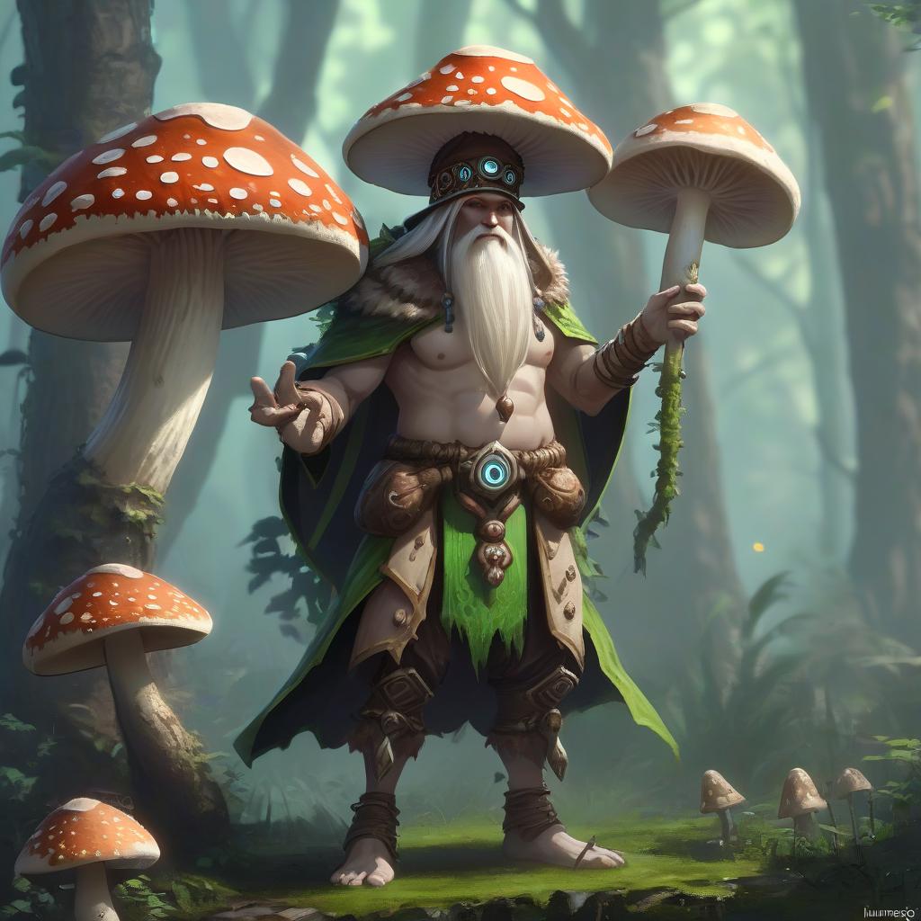  humanoid mushroom, druid, male, hkmagic