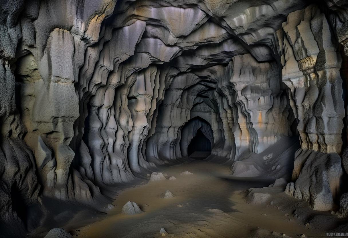  a terrible dark cave on the walls of the web and at the end of the ghost hyperrealistic, full body, detailed clothing, highly detailed, cinematic lighting, stunningly beautiful, intricate, sharp focus, f/1. 8, 85mm, (centered image composition), (professionally color graded), ((bright soft diffused light)), volumetric fog, trending on instagram, trending on tumblr, HDR 4K, 8K