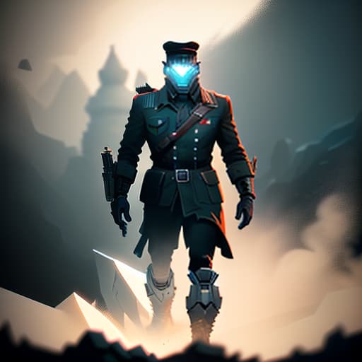  low level image, soviet soldier, man, one, indie game art, (vector art, borderlands style, arcane style, cartoon style), line art, disctinct features, hand drawn, technical illustration, graphic design, vector graphics, high contrast, precision artwork, linear compositions, scalable artwork, digital art, cinematic sensual, sharp focus, humorous illustration, big depth of field, masterpiece, trending on artstation, vivid colors, trending on artstation, trending on cgsociety, intricate, low detail, dramatic hyperrealistic, full body, detailed clothing, highly detailed, cinematic lighting, stunningly beautiful, intricate, sharp focus, f/1. 8, 85mm, (centered image composition), (professionally color graded), ((bright soft diffused light)), volumetric fog, trending on instagram, trending on tumblr, HDR 4K, 8K