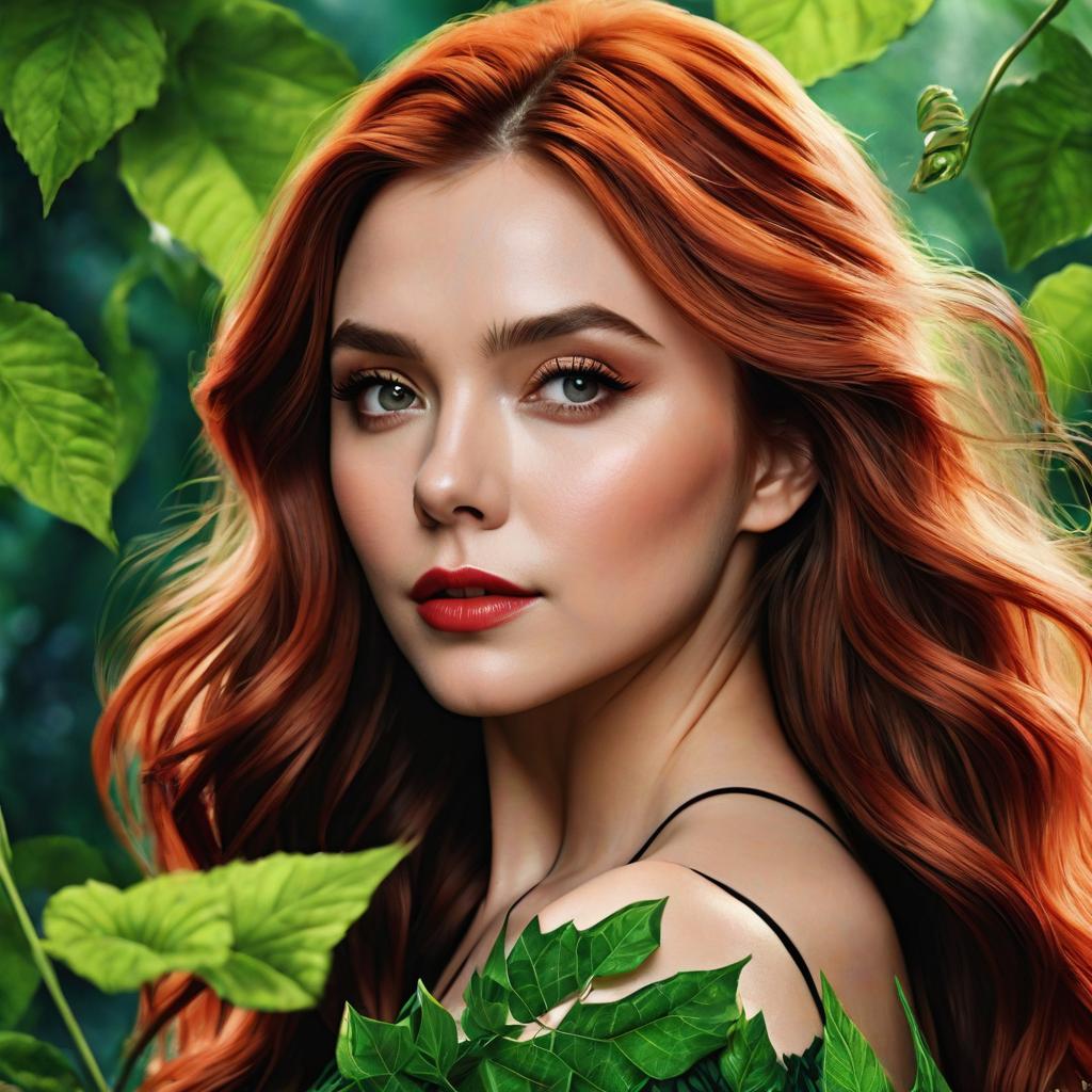  elizabeth olsen as poison ivy photo realistic, highly intricate and detailed, masterpiece, ultra high res,photography,8k resolution