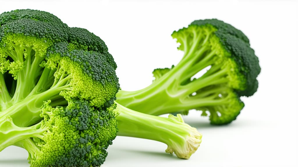  epic realistic, hyperdetailed, (cycles render:1.3), caustics, (glossy:0.58), (artstation:0.82),realistic broccoli on a white background ar 16:9