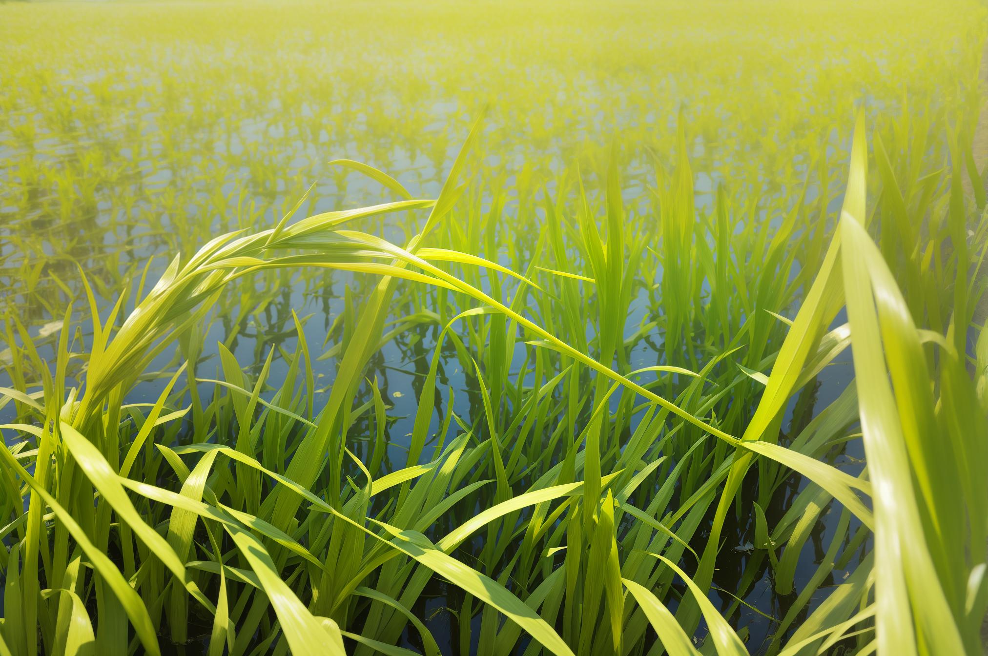  masterpiece, best quality, paddy field under the blue sky and shining sun