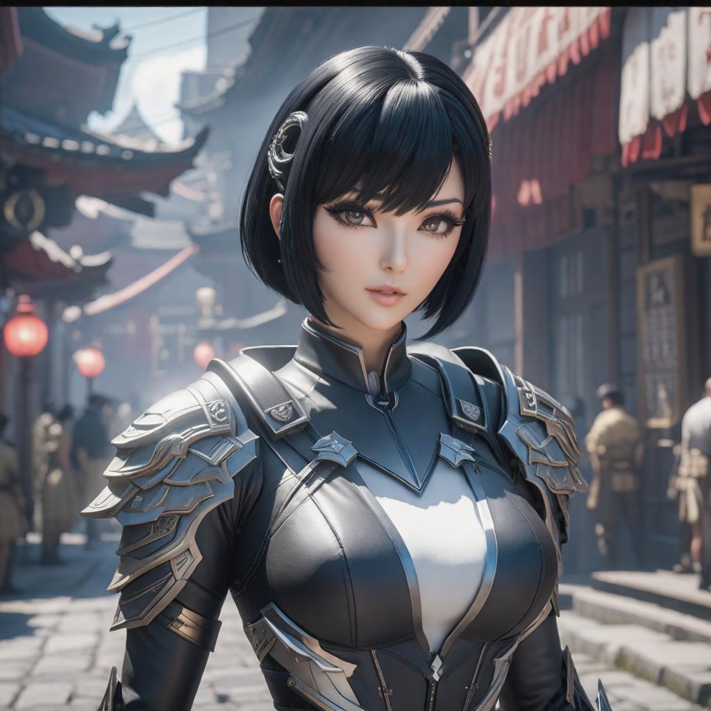   anime , short black hair, small , big , showing to the viewer and ing it., ((video game)) hyperrealistic, full body, detailed clothing, highly detailed, cinematic lighting, stunningly beautiful, intricate, sharp focus, f/1. 8, 85mm, (centered image composition), (professionally color graded), ((bright soft diffused light)), volumetric fog, trending on instagram, trending on tumblr, HDR 4K, 8K