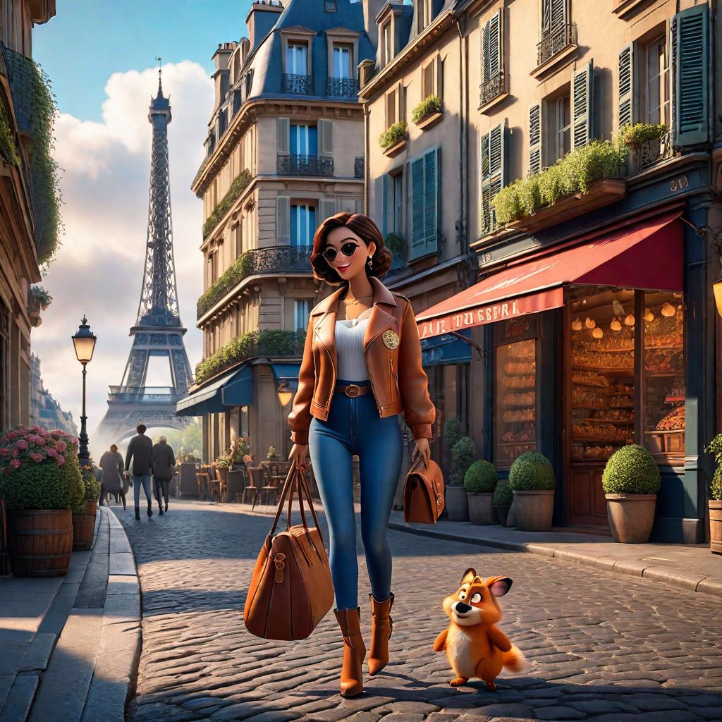  in 3d animated movie style. disney pixar style. paris, a cheerful and imaginative... hyperrealistic, full body, detailed clothing, highly detailed, cinematic lighting, stunningly beautiful, intricate, sharp focus, f/1. 8, 85mm, (centered image composition), (professionally color graded), ((bright soft diffused light)), volumetric fog, trending on instagram, trending on tumblr, HDR 4K, 8K