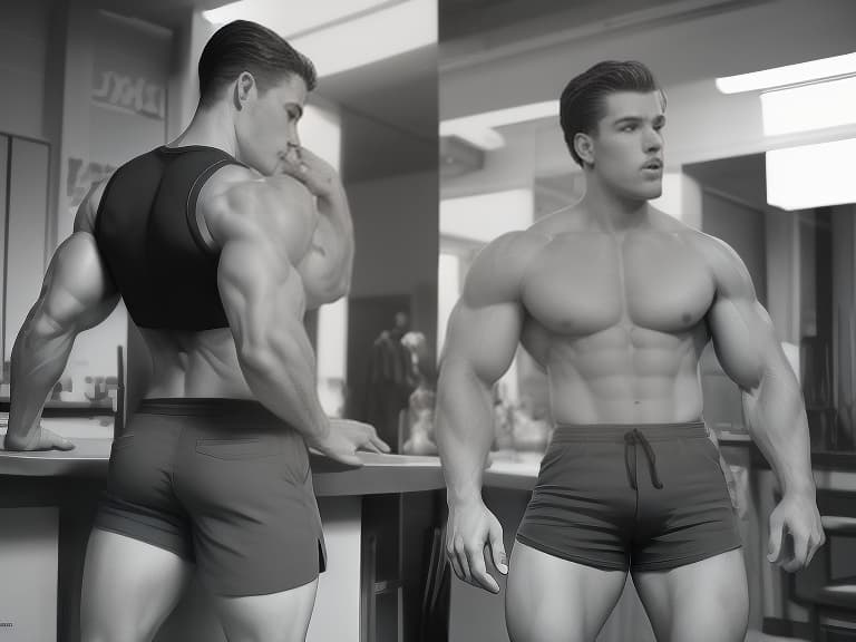  a muscular man with an open torso and wearing tight shorts., faded , vintage , nostalgic , by jose villa , elizabeth messina , ryan brenizer , jonas peterson , jasmine star