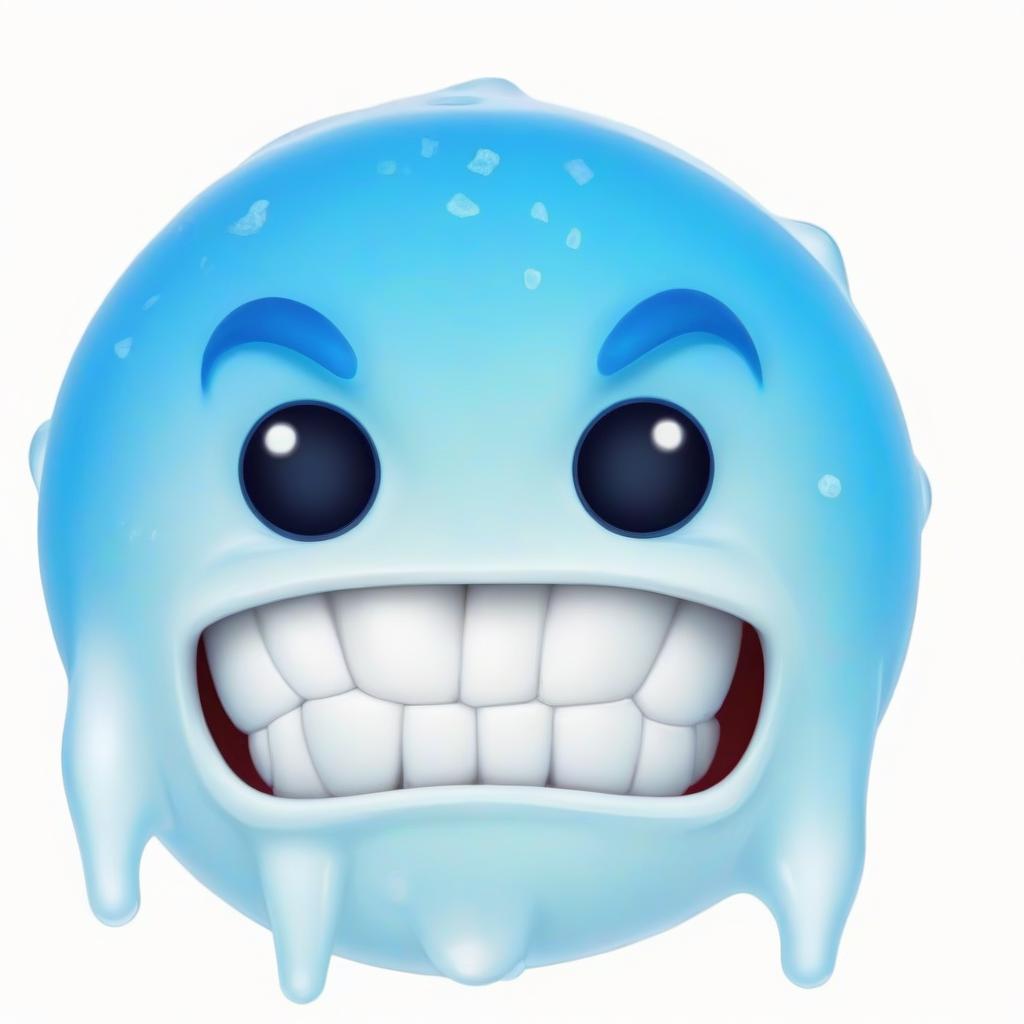  emoji with horns froze and turned into ice,