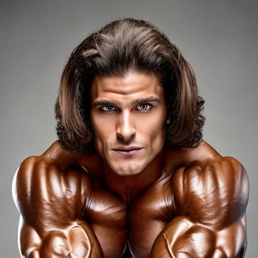 portrait+ style IFBB star bodybuilder queer brunette hunk dude face