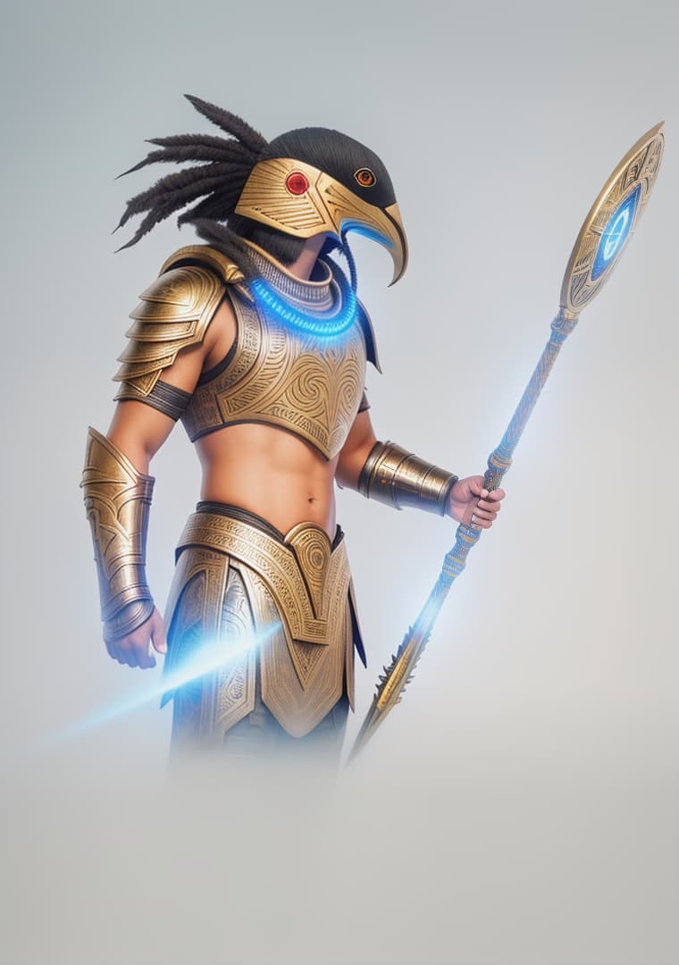  HORUS WARRIOR STARGATE REALISTIC IMAGE , hyperrealistic, high quality, highly detailed, cinematic lighting, intricate, sharp focus, f/1. 8, 85mm, (centered image composition), (professionally color graded), ((bright soft diffused light)), volumetric fog, trending on instagram, HDR 4K, 8K