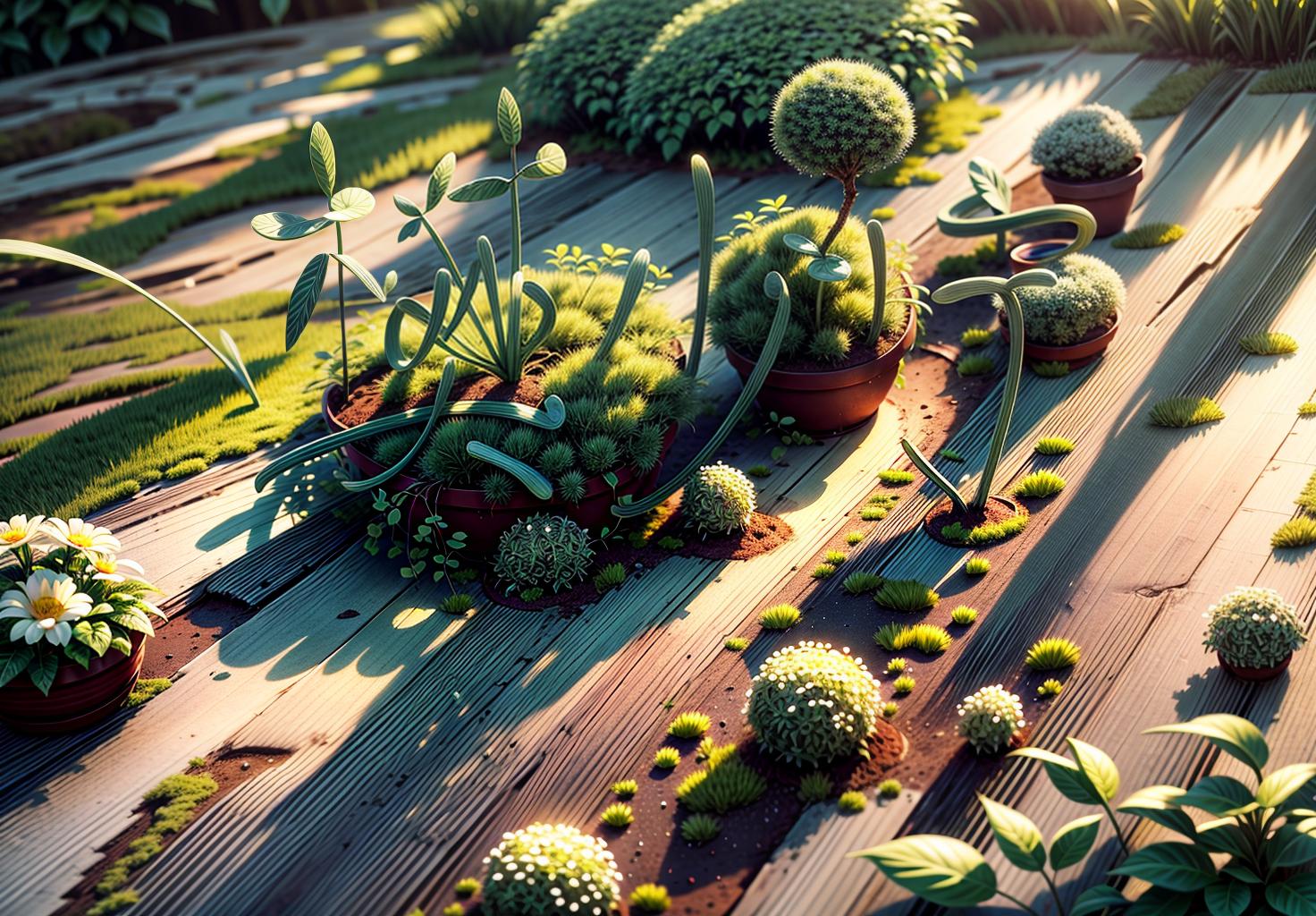  best quality, high resolution, perfect lighting, (extremely fine cg: 1.2), 32k, (green plant artform, solo:1.5), flower, meadow, forest, spring, blooming flowers, moss microlandscape, green, simple, clean bright background, light tracing, natural light, c4d, oc render, (masterpiece:1.2),