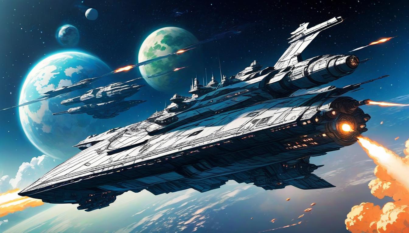  manga style the in full height, fantastic space fighting ship . vint, high energy, detailed, iconic, japanese comic style