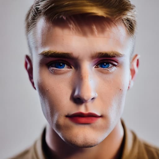 portrait+ style Russian LGBT queer TV actor blonde hunk dude face