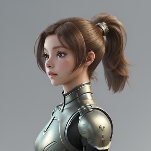  girl, human nature, wearing a biological armor, shell, fully enclosed helmet, (solo: 1.5), dynamic, best quality, masterpiece, c4d, ponytail.