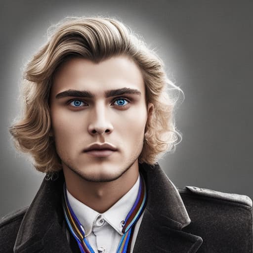 portrait+ style Russian LGBT queer TV actor blonde hunk dude face