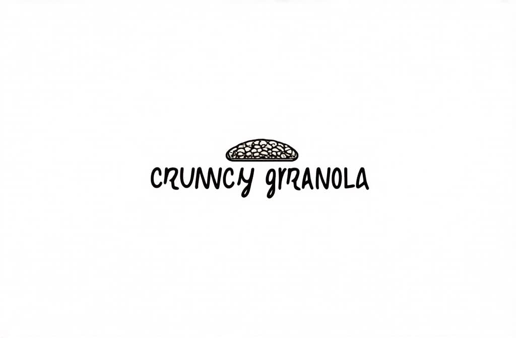  contour, very simple image in one unbroken black ink line, single line of crunchy granola, engraving illustration, icon isolated on white background ar 3:2 using a single continuous black line ink brushon white background, drawing should be created without lifting the pen, recognizable features of crunchy granola, engraving illustration, icon isolated on white background ar 3:2 in one unbroken line