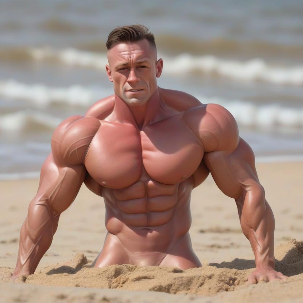  a naked bodybuilder lost consciousness on the beach and fainted in the arms of her friends.