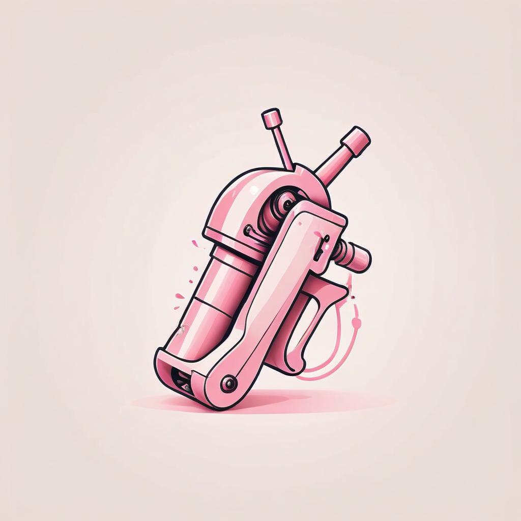  minimalist style draw a pink tattoo machine . simple, clean, uncluttered, modern, elegant, logo