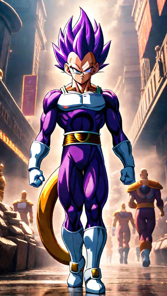  anime art: depict frieza's decision to annihilate planet vegeta due to fear of super saiyan god. hyperrealistic, full body, detailed clothing, highly detailed, cinematic lighting, stunningly beautiful, intricate, sharp focus, f/1. 8, 85mm, (centered image composition), (professionally color graded), ((bright soft diffused light)), volumetric fog, trending on instagram, trending on tumblr, HDR 4K, 8K