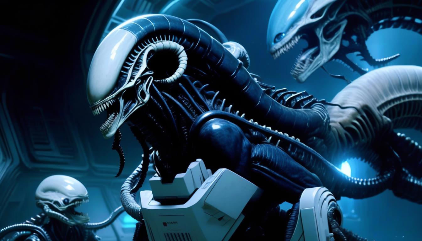  xenomorph, monster, space, realism, horror, bio, mechanics, ancient egypt