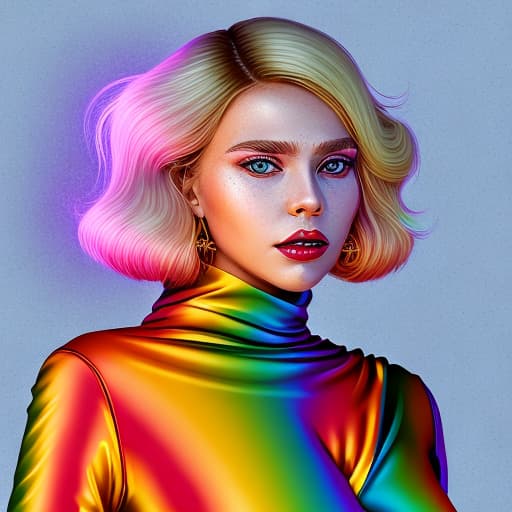 portrait+ style Russian LGBT queer superstar blonde female face