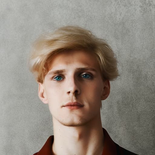 portrait+ style Russian LGBT queer dancer blonde hunk dude face