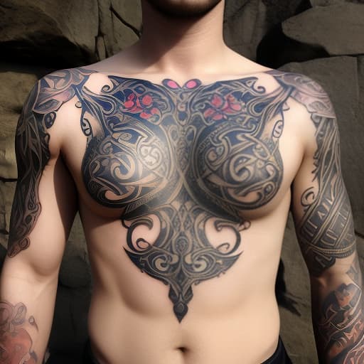  fantasy tattoo on the torso text in elvish