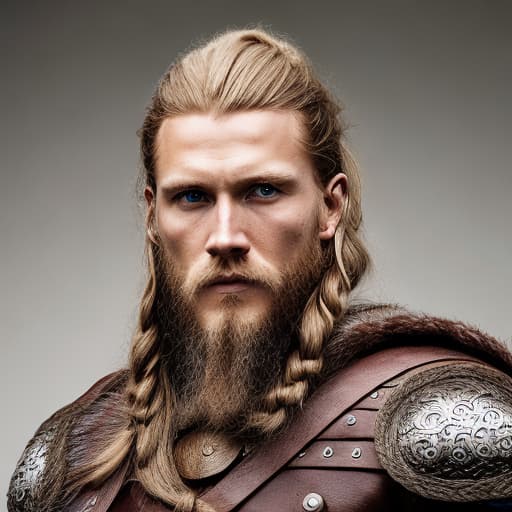 portrait+ style Viking actor blonde hunk dude face