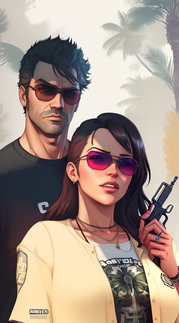  gtav style, (best quality), ((artwork-gta5 heavily stylized)), poster design, detailed, highly detailed, sunglasses, masterpiece, highres