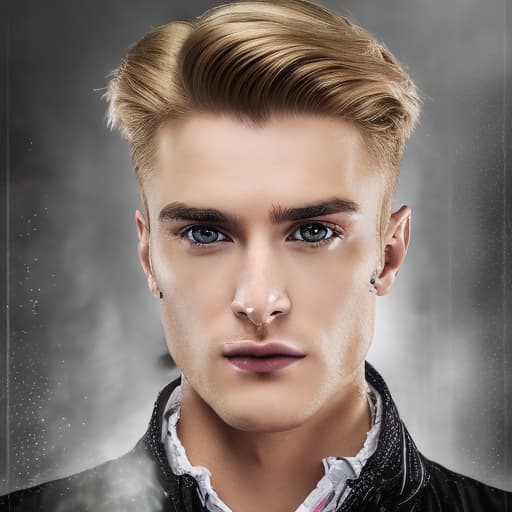 portrait+ style Russian LGBT queer TV actor blonde hunk dude face