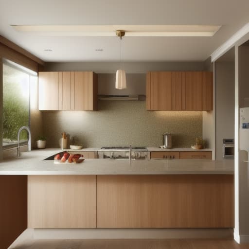  room interior, kitchen, balance light,full hd