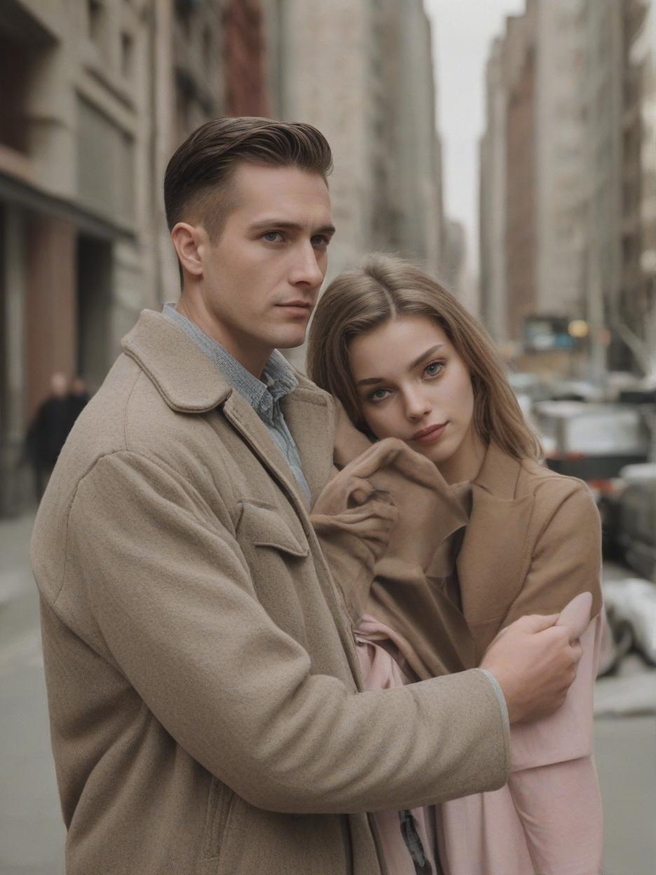  cinematic shot of normal man and woman