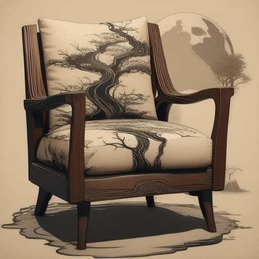  generate a image of the chair blending the pattern from the ipadaptor.