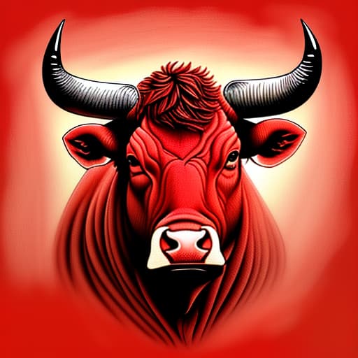  draw a bull a red, perfect background