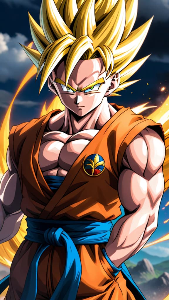  anime art: vegito surpasses gotenks in strength and strategy, facing super buu effortlessly. what do you think? hyperrealistic, full body, detailed clothing, highly detailed, cinematic lighting, stunningly beautiful, intricate, sharp focus, f/1. 8, 85mm, (centered image composition), (professionally color graded), ((bright soft diffused light)), volumetric fog, trending on instagram, trending on tumblr, HDR 4K, 8K