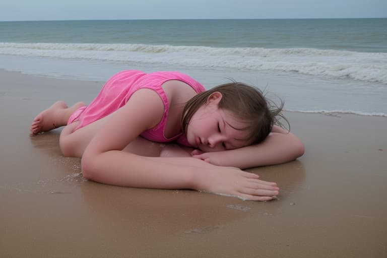  fainted girl on beach