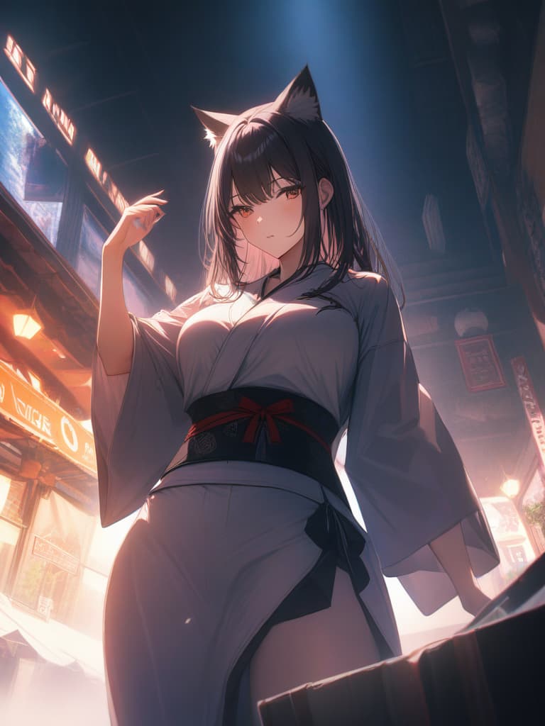  kimono, festival, yukata, two girls, black hair, one girl chasing another girl, no, cat ears, masterpiece, best quality,8k,ultra detailed,high resolution,an extremely delicate and beautiful,hyper detail hyperrealistic, full body, detailed clothing, highly detailed, cinematic lighting, stunningly beautiful, intricate, sharp focus, f/1. 8, 85mm, (centered image composition), (professionally color graded), ((bright soft diffused light)), volumetric fog, trending on instagram, trending on tumblr, HDR 4K, 8K