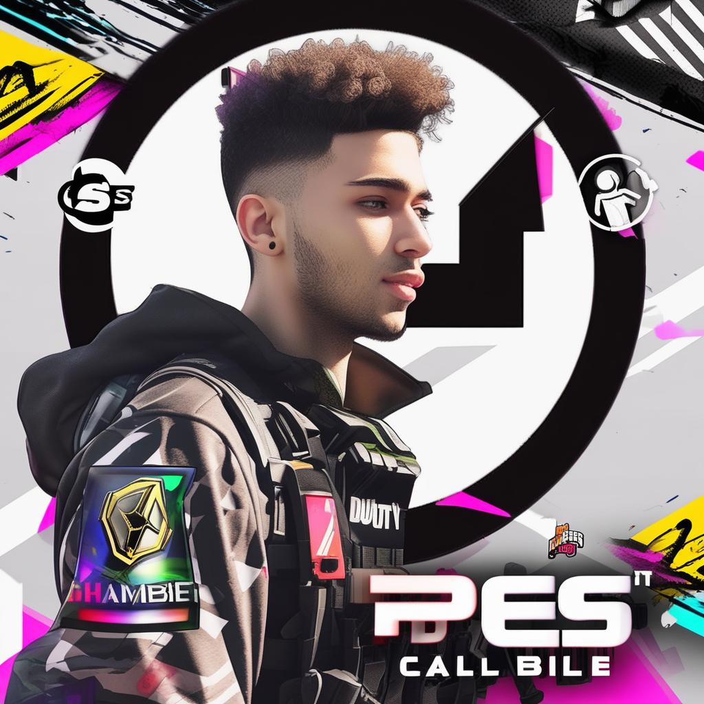  tiktok profile photo for cyper chamz gaming with call of duty mobile and pes mobile 2024 logos in it