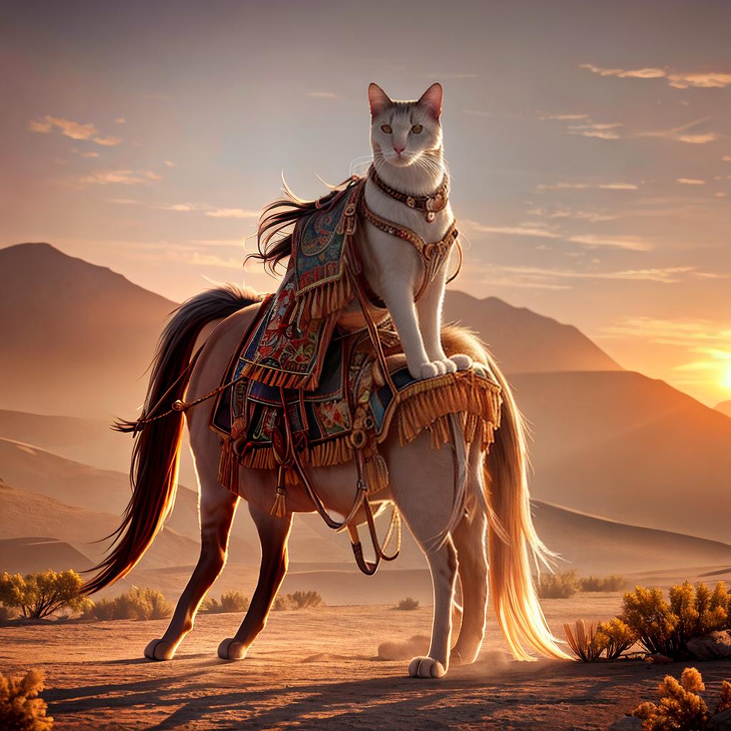  cat in cowboy clothes, desert, sunset, city from western hyperrealistic, full body, detailed clothing, highly detailed, cinematic lighting, stunningly beautiful, intricate, sharp focus, f/1. 8, 85mm, (centered image composition), (professionally color graded), ((bright soft diffused light)), volumetric fog, trending on instagram, trending on tumblr, HDR 4K, 8K