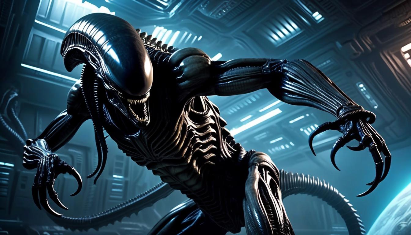  xenomorph, monster, space, realism, horror, bio, mechanics, ancient egypt