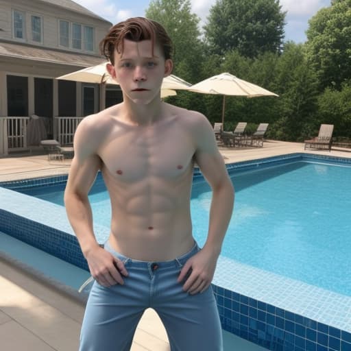  Tom Holland at pool see threw pants