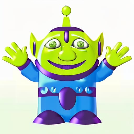  toy story little green man in art noveau style