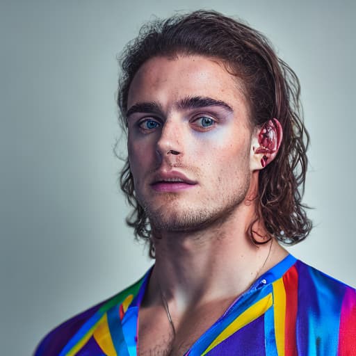 portrait+ style British LGBT queer gymnast hunk dude face